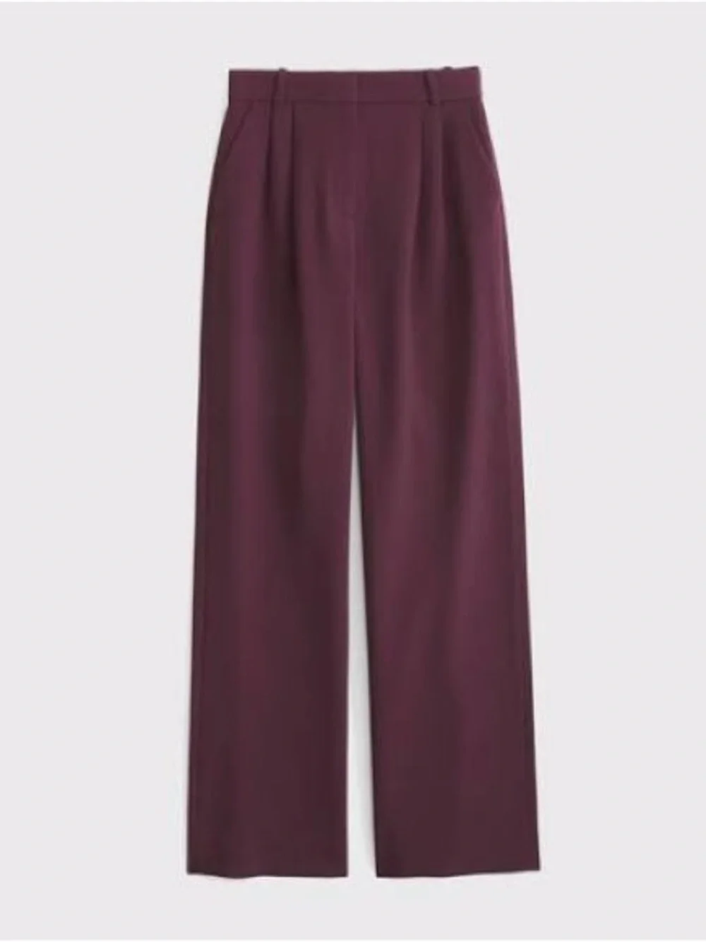 Abercrombie & Fitch Sloan Wide Leg High-Waist Pants Burgundy